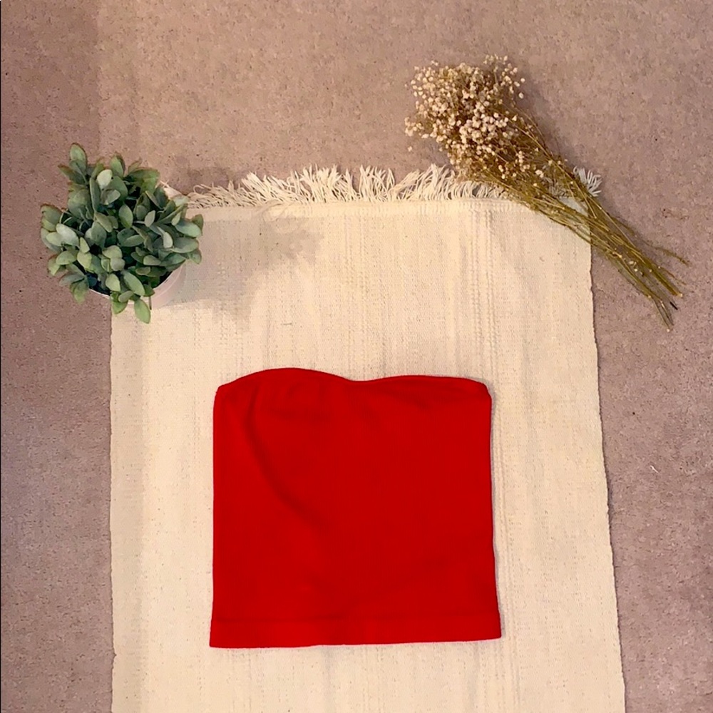 Red sweetheart tube top